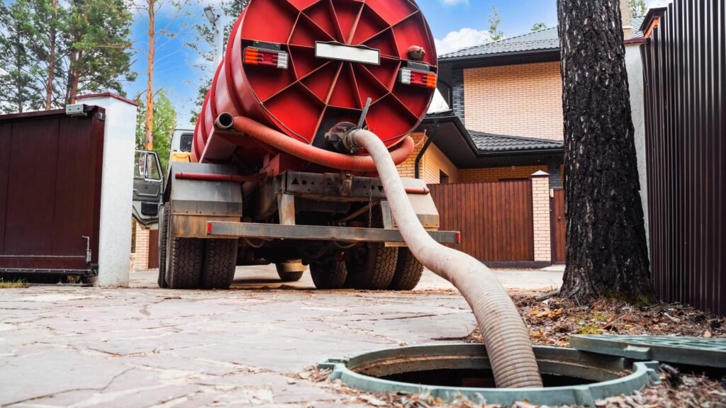 Gully bowser removing toilet waste and sludge in Kandy Sri Lanka